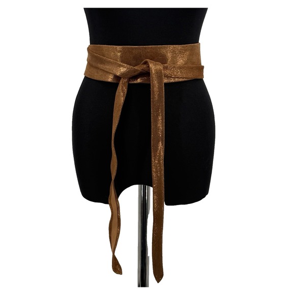 Ada Collection Light Brown Leather Classic Wrap Belt Made in Argentina NWT New